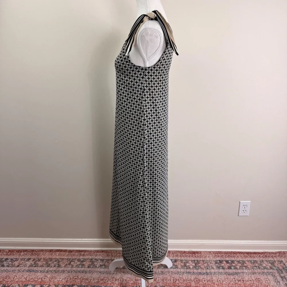 Abercrombie Fitch Geometric One Shoulder Maxi Dress Tie Detail Lined Size XSP